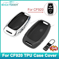 Miniatyrbillede 2 af 5: WhatsKey CF920 LCD Smart Fjernbetjent Bilnøgle Cover TUP Beskyttelsesetui Med Kæde CF920 Nøgle til Beskyttelse Anti Fald Tab [db] Black