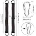 Miniatyrbilde 2 av 5: Swing Hengestropper, 2 STK Justerbare Trestropper med 2 STK Sink Legering Karabinkroker Holder opptil 1000 lbs, Hengekøye Stroppsett for Trehuske [DB]