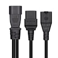 Miniatyrbillede 2 af 5: Y-splitter strømkabel C14 til C19+5-15r konnektoradapter ledning strømledning [DB]