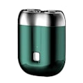 Miniatyrbilde 2 av 5: Elektrisk barberhøvel med dobbelt hode for menn - Mini USB-barbermaskin, bærbar, vaskbar [DB] Green