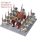 Miniatyrbillede 1 af 5: Middelalderlige riddere mini actionfigurer byggeklodser romersk stridsvogn vogn soldat krigshest mursten legetøj til børn gave Db Set 40