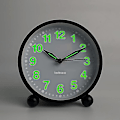 Miniatyrbild 1 av 4: Tyst väckarklocka - Tickfri analog väckarklocka med varmt ljus - Minimalistisk rund db