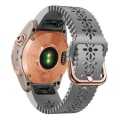 Miniatyrbillede 4 af 4: Til Garmin Fenix 7s / 6s Pro / 5s Plus / Instinct 2s Udhullet Blomstermønster Silikone Urrem Justerbar Hurtigudløser Blød Rem Udskiftning DB Grey