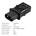 Miniatyrbillede 4 af 5: 2-polet IEC 320 C8 Han til IEC 320 C9 Hun AC-adapter 6A/250V EU Industriel Strømkonverter Ny s202412241130 db Black