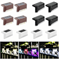 Miniatyrbild 4 av 4: 4-pack solcellslampor för däck LED solcellslampor för trappsteg Vattentäta staketlampor Kompatibla med utomhussteg Staket [dB} Black Warm Light