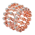 Pikkukuva 1 / 5: S925 hopearengasranneke 2-in-1 muuntautuva rengasranneke teleskooppirengas naisille DB Rose Gold with diamond