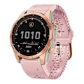 Miniatyrbillede 3 af 4: Til Garmin Fenix 7s / 6s Pro / 5s Plus / Instinct 2s Udhullet Blomstermønster Silikone Urrem Justerbar Hurtigudløser Blød Rem Udskiftning DB Pink