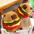 Miniatyrbild 4 av 5: Kawaii söt hamburg Capybara plyschleksak fluffty plyschdocka simulering Capibara [DB] Brown 20cm