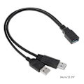 Miniatyrbilde 1 av 5: USB 2.0 A Hann til USB Hunn 2 Dobbel Dual Strømforsyning USB Hunn Splitter Db