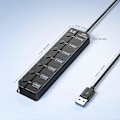 Pikkukuva 5 / 5: 7 Portin USB-keskitin Jakaja Monikeskitin USB 3.0 Sovitin USB-portit Sovitin Kytkimillä Ja Valoilla db