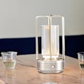 Miniatyrbillede 3 af 5: Krystal Lanterne Lampe, Krystal Bordlampe Genopladelig, Krystal Touch Lampe, Bærbar LED Skrivebordslampe, Ledningsfri Bordlampe db Silver