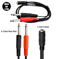 Pikkukuva 2 / 5: 3,5 mm naar 26,35 mm TRS Mono-stekker Audio-adapterkaapel {Db} 1m
