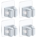 Miniatyrbillede 1 af 5: 4 Stk. Kostholder, Selvklæbende Stativ Moppeholder, Ingen Boring, Vægmonteret Holder til Køkken, Badeværelse, Garage, Have Opbevaringsstativ Eller [DB]