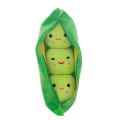 Miniatyrbillede 1 af 5: Smuk ærtebælsformet plys beanbag med 3 smilende bønner blød pude hjem DB Green 70cm