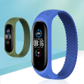 Miniatyrbild 3 av 5: Enkelögla ersättning nylon flätad elastisk klockarmband handledsband kompatibel Xiaomi Mi Band 3/4/5/6/nfc Jikaix Rainbow Color