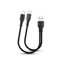 Miniatyrbilde 1 av 5: 2 i 1 USB Dobbel Type C Kabel Splitter Mobiltelefon Lading Kabel Bærbar db Black 1m
