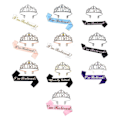 Miniatyrbilde 3 av 4: Pensjonist Sash og Tiara Sett - Gull Tiara Krone & Offisielt Pensjonert Pensjonist Sash For Kvinner. Perfekt For Pensjonistfest Db style 8
