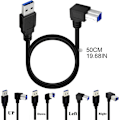 Pikkukuva 3 / 5: USB3.0-kaapeli, uros-uros, 90 asteen oikea kulma, USB3.0-tulostinkaapeli db Right bend