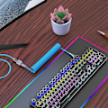 Pikkukuva 2 / 5: Type-C USB-kaapeli mekaaniseen näppäimistöön, spiraali 2,2 m, pelikäyttöön, lentokonekaapeli [DB] Black
