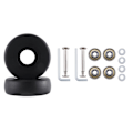 Pikkukuva 3 / 5: 50 mm x 18 mm Matkalaukun Vaihtopyörät, PU-Pyörivät Pyörät Hiiliteräslaakerit Korjaus [DB] Black