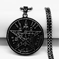 Miniatyrbillede 1 af 4: Syv Ærkeengle Amulet Rustfrit Stål Halskæder Mænd Segl af Salomon Talisman Halskæde Beskyttelse Smykker Krave Hombre_lldxm Db E 60cm BOX BK
