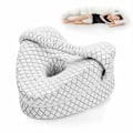 Miniatyrbild 5 av 5: Hjärtformad Ortopedisk Sov Kudde För Ben Kilkudde Med Knästöd Ischiasdynor Kroppskudde [DB] White with strap