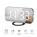 Miniatyrbillede 4 af 5: LED Digitalt Vækkeur med Stort Hvidt Skrift Display Spejl Overflade Snooze Funktion til Soveværelse Ch [DB] white