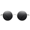 Miniatyrbillede 1 af 5: Vintage Polariserende Steampunk Runde Solbriller til Mænd Stilfulde Db Silver Frame Grey Lenses