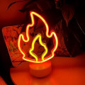 Miniatyrbillede 4 af 5: Flamme Neon LED-skilt, ild Neon-lys med base Værelse Dekor LED-lampe USB/batteridrevet Flammende Neon Kunstsilt til soveværelse Bryllup [DB]