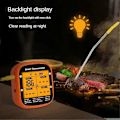 Miniatyrbilde 2 av 5: Trådløst Kjøtttermometer for Grill Røyk Ovn APP Digitalt Termometer med Fire Prober Smart BBQ Mattermometer [DB] Orange
