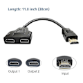 Miniatyrbillede 3 af 5: DB Hdmi Splitter Adapter Kabel Hdmi Splitter 1 Ind 2 Ud $hdmi Han Til Dobbelt Hdmi Hun 1 Til 2