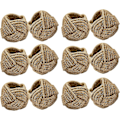 Miniatyrbillede 1 af 5: Jute Servietringe - Sæt med 12 - Håndlavede Burlap Reb Spisebord Serviet Holdere