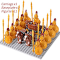 Miniatyrbillede 1 af 5: Middelalderlige riddere mini actionfigurer byggeklodser romersk stridsvogn vogn soldat krigshest mursten legetøj til børn gave Db Set 29