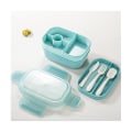 Miniatyrbild 3 av 5: Vuxen stapelbar Bento Lunch Box 3 lager läckagesäker All-in-1 Bento Box Lunchbox med redskapssås