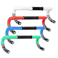 Miniatyrbillede 5 af 5: Cykelstyr Tape Racercykel To-farvet Styrbånd 2 Ruller PU Læder Overflade Eva Skum Cykelstyr Wraps Med Endepropper [db] B-black White