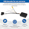 Miniatyrbilde 5 av 5: RGB til (RCA) AV CVBS Signal Konverter Dekoderboks Adapter for Fabrikk Bakkamera Golf 6 CC [DB] black