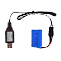 Miniatyrbild 5 av 5: Li-ion Batteriladdare för Elektriska RC Leksaker Bil Båt - 7.4V 3.7V X2 - USB-Kabel Ingår [DB]