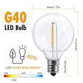 Miniatyrbillede 5 af 5: 25 Pak G40 Globe LED Pærer E12 Edison Sockel 2200k Varmt Hvid Udskiftningspære [DB]