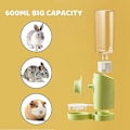 Miniatyrbilde 5 av 5: Kaninvannflaske, 600 ml Hengende Automatisk Vanndispenser Med Gravitasjonsflyt For Kanin Chinchilla Marsvin Ilder [Db] Green