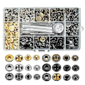 Miniatyrbild 1 av 5: 120 set tryckknappssats, metallknappar knapp läderhantverk nitar tryckknappar, 12,5 mm läder