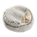 Miniatyrbillede 1 af 5: 2-i-1 Rund Plys Hundekat Sofa Seng Vinter Varmt Kæledyr Kat Lille Hund Sove Rede Sød Fluffy Blød DB Green S