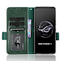 Miniatyrbild 2 av 5: För Asus ROG Phone 7 5G Mobiltelefon Plånboksfodral PU Läder Präglat Triangel Ställ Skydd [DB] Green