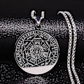 Miniatyrbillede 2 af 4: Syv Ærkeengle Amulet Rustfrit Stål Halskæder Mænd Segl af Salomon Talisman Halskæde Beskyttelse Smykker Krave Hombre_lldxm Db C 60cm BOX GD