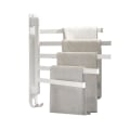 Miniatyrbilde 1 av 4: Svingbar håndkleholder 5 armer, veggmontert håndklestativ i rustfritt stål, håndkleholder 180 graders rotasjon plassbesparende håndkleholder for bad kjøkken Db White