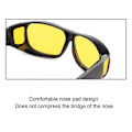 Miniatyrbillede 2 af 5: Multifunktionelle Nattekørselsbriller Mode Komfortable Anti-Blænding Synlinser Solbriller Unisex [DB] Yellow