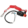 Miniatyrbillede 1 af 5: Nødstopkontakt til bådmotor til Yamaha / Tohatsu Udenbordsmotor Stop Kill Switch Afbrydere med Sikkerhedslænke db Black  red