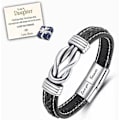 Miniatyrbilde 1 av 5: Mor og datter for alltid sammenflettet lær armbånd Kvinner Inspirerende armbånd Kvinners rustfritt stål flettet lær [DB] Daughter B