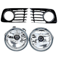 Miniatyrbilde 1 av 5: Par Frontlykter for tåkelys + Dekselsett for Prius 2004-2009 med Pære 81221-52070 81211-52070 [DB] black