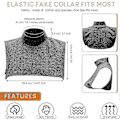 Miniatyrbillede 2 af 4: Falsk Rullekrave Dickey Aftagelige Kraver Sæt Halv Top Mock Blouse Krave Til Kvinder Mænd [DB] Red