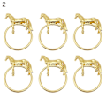 Miniatyrbild 1 av 5: MengXi 6-pack Servettklämma Djurform Dekorativ Legering Bröllop Häst Servettring Dekoration Tillbehör [DB] Golden 2